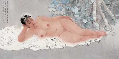 李爱国 壬午（2002年）作 春露 镜心